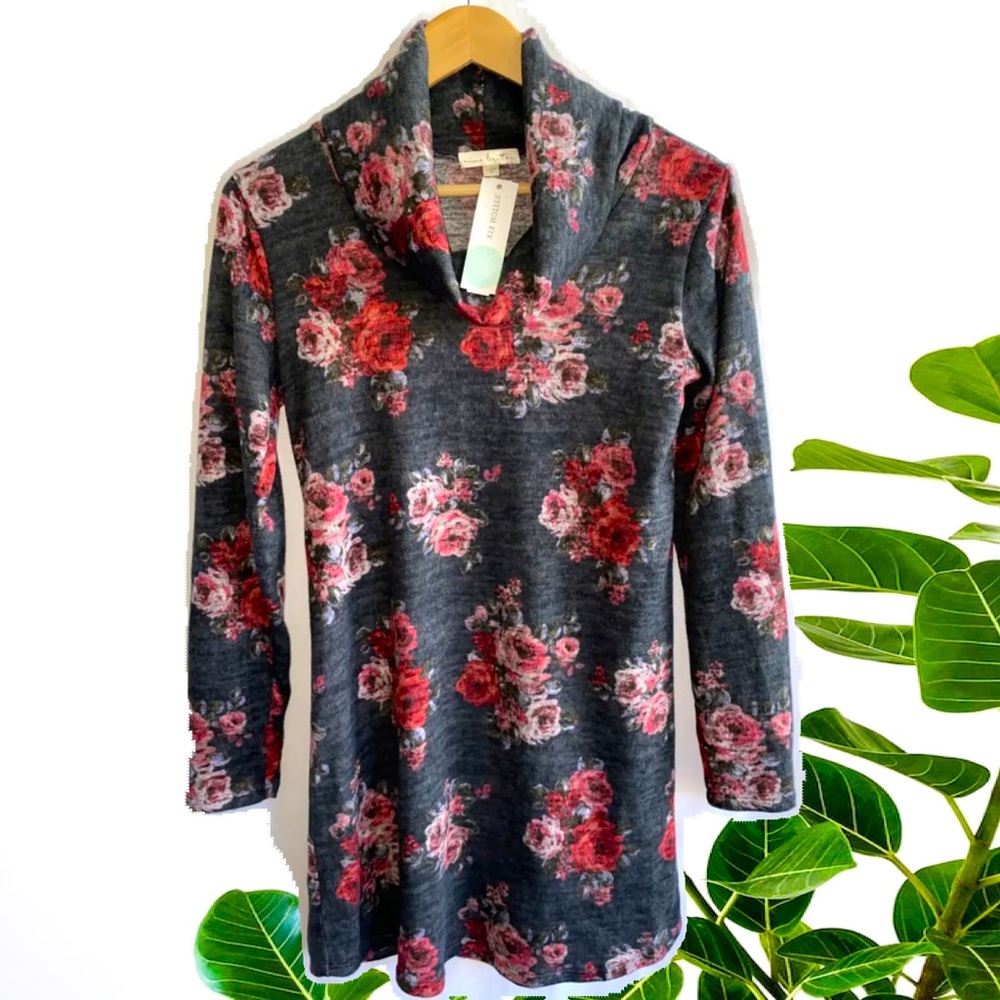 NWT STITCH FIX NINE BRITTON MARBY COWL NECK HACCI KNIT DRESS IN SIZE LARGE